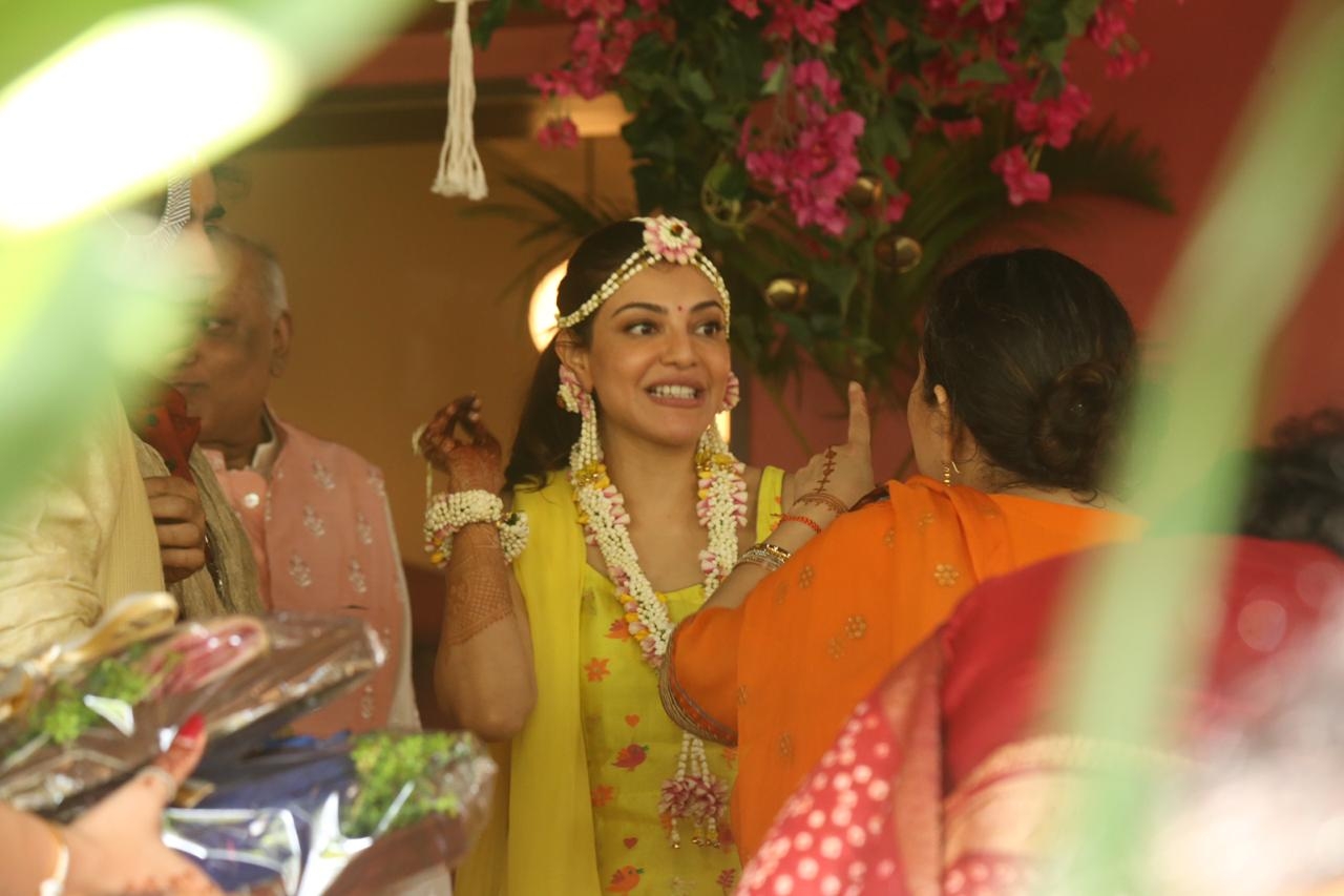 Mumbai: Actress Kajal Aggarwal at her Mehendi Ceremony in Mumbai on Oct 29, 2020. (Photo: IANS)