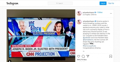 Indian film celebs applaud Biden, Harris