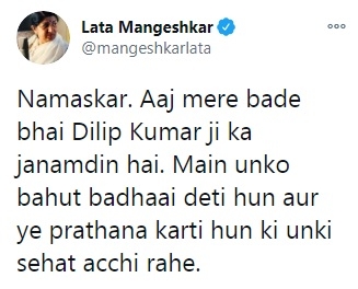 When Lata Mangeshkar wished 'Bade Bhai Dilip Kumar ji