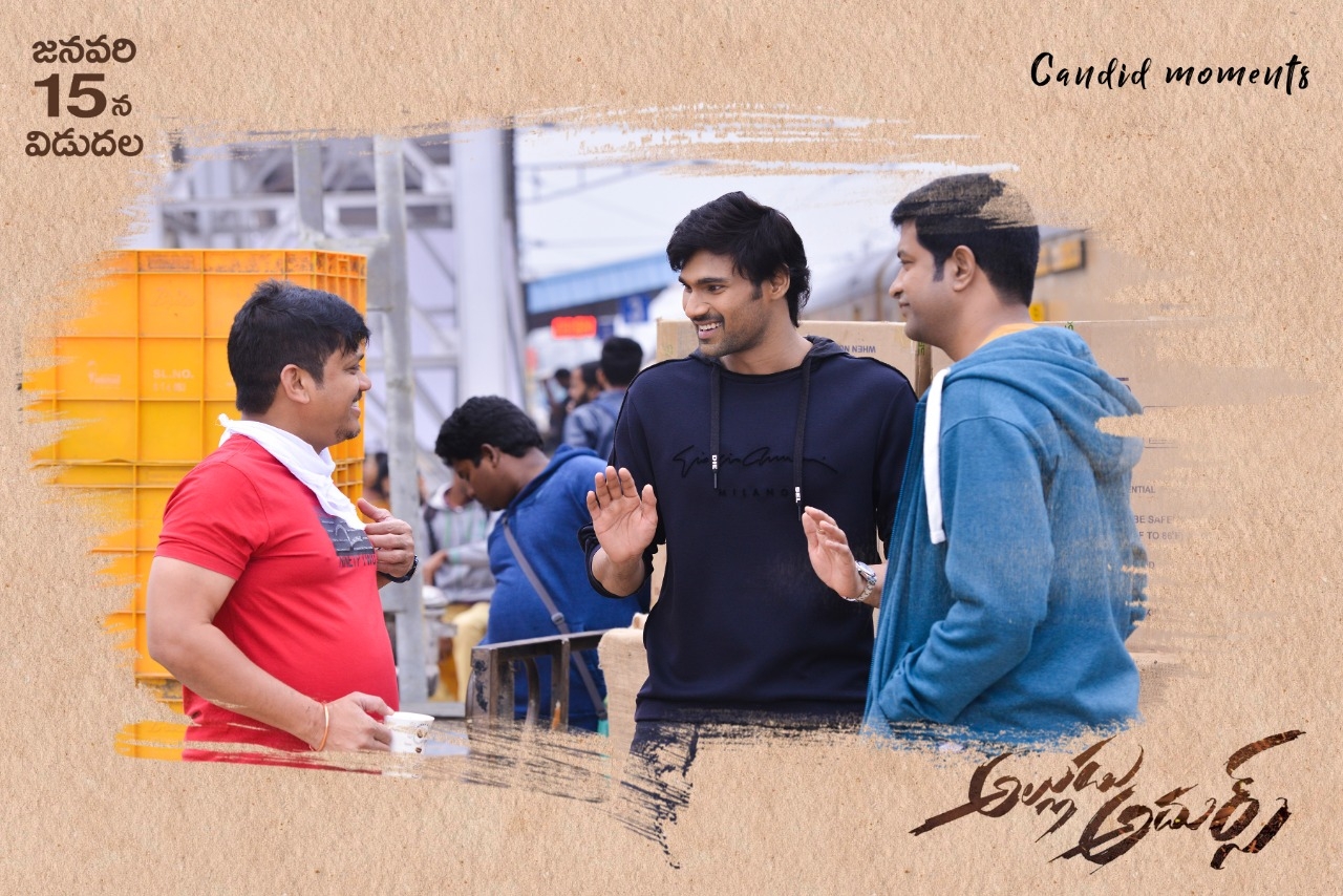 Alludu adhurs working stills.