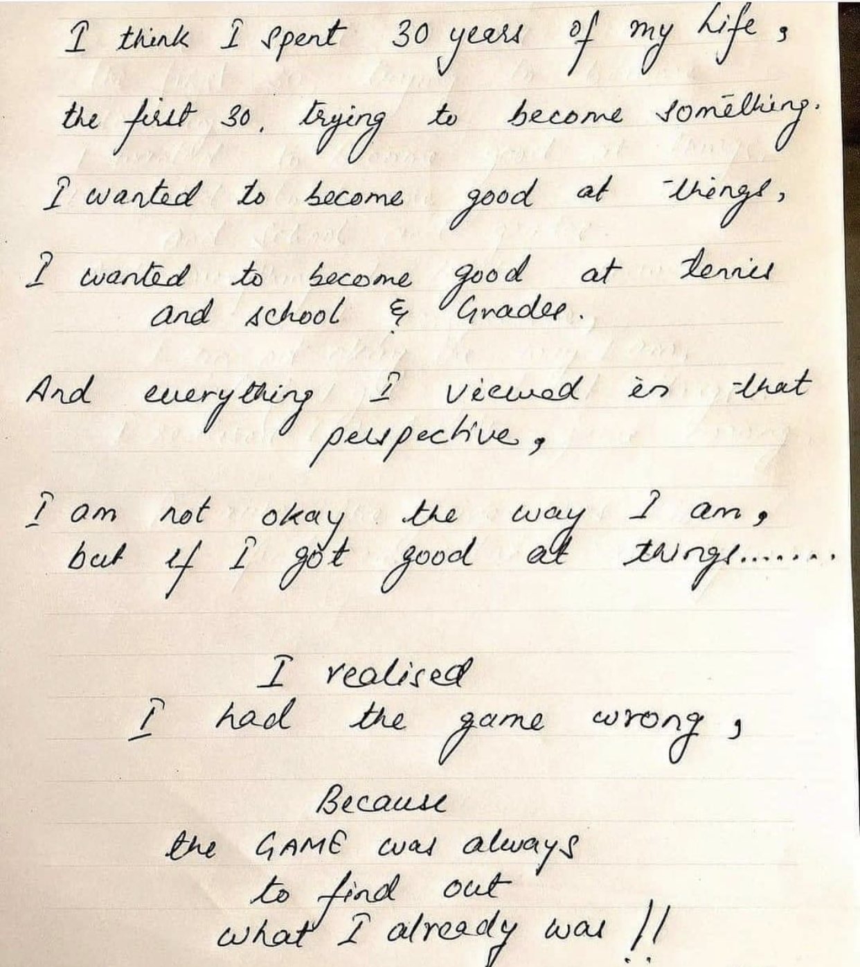Sushant's handwritten note: I am not okay the way I am (Credit: Twitter)