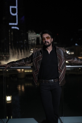 Kichcha Sudeepa toasts 25 years in films at Burj Khalifa, launches title logo of latest