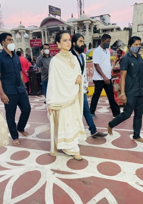 Kangana Ranaut visits Lord Jagannath temple in Puri.(photo:TWITTER)