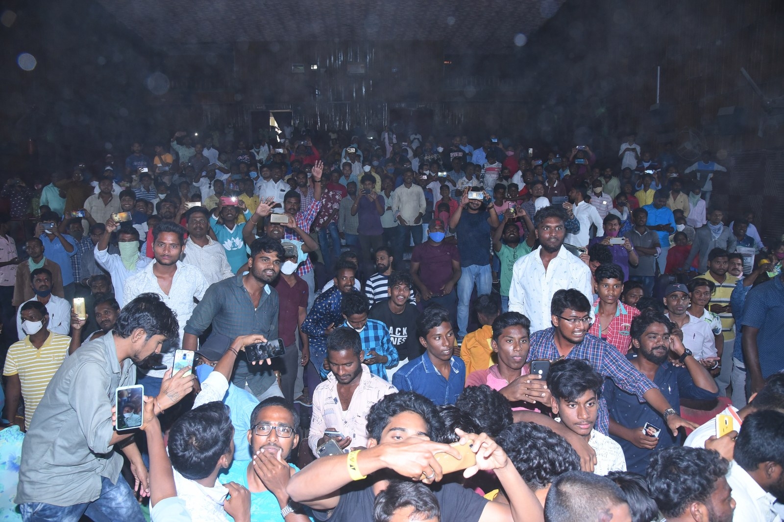 Uppena Movie Team Visit to Radhika Theater at Warangal.