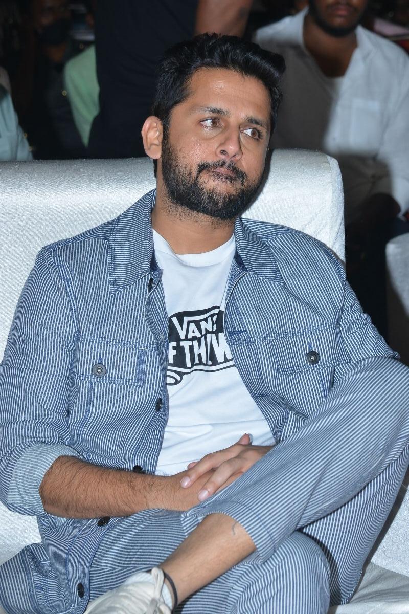 Nitin, Keerhi Suresh acted Rang De Movie Pre Release Event held at Rajahmundry of Andhra Pradesh(Photo: IANS)