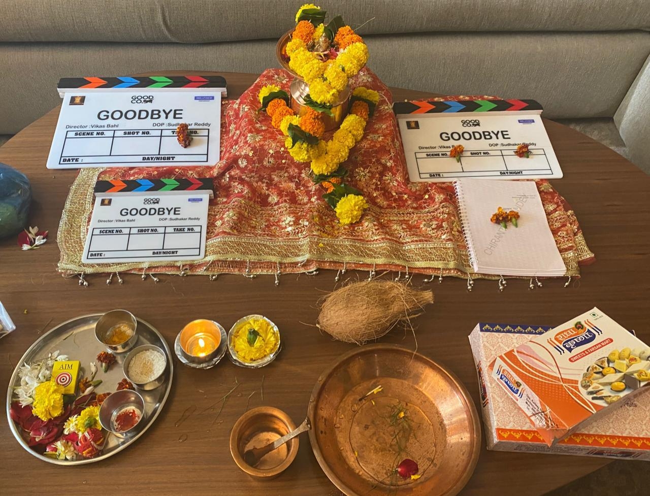 Goodbye', starring Amitabh Bachchan and Rashmika Mandana of Balaji Telefilms and Reliance Entertainment, started shooting; Vikas Bahl will direct.