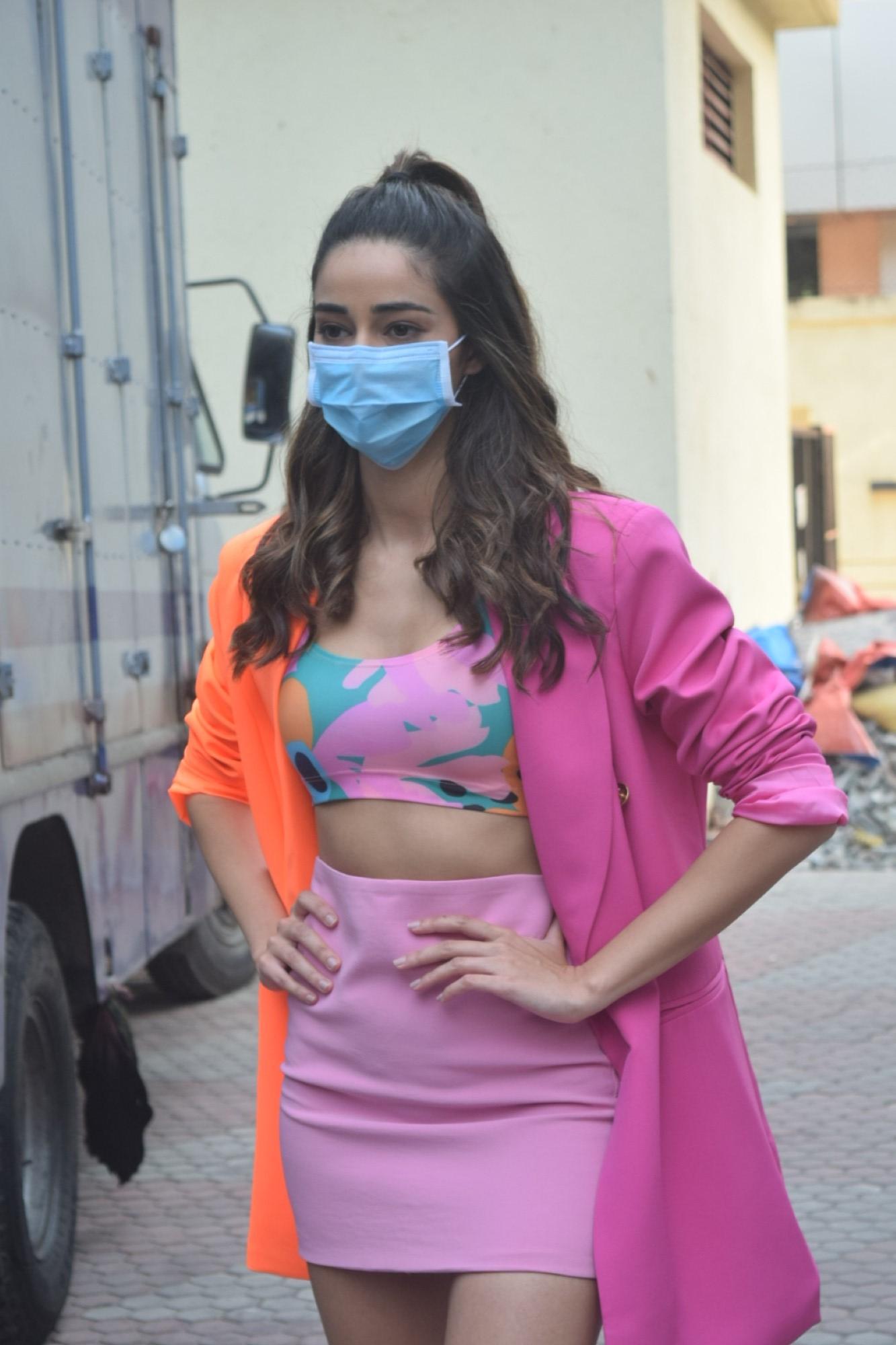 Mumbai: Ananya Panday Spotted After Adv. Shoot In Andheri On Monday 05th April, 2021. (Photo: IANS)