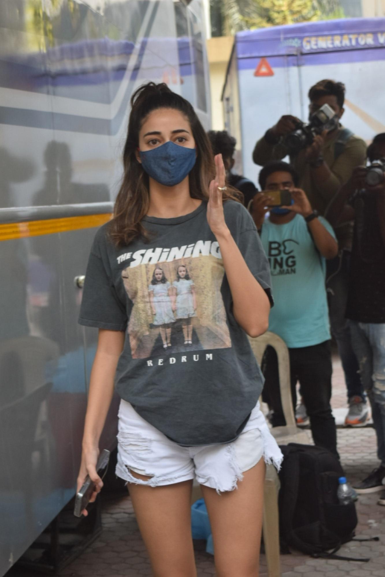 Mumbai: Ananya Panday Spotted After Adv. Shoot In Andheri On Monday 05th April, 2021. (Photo: IANS)