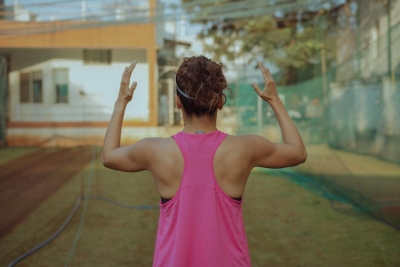 Taapsee Pannu trains in open ground amidst lockdown.Event: (070421) Free Photo: Taapsee Pannu trains in open ground amidst lockdown.