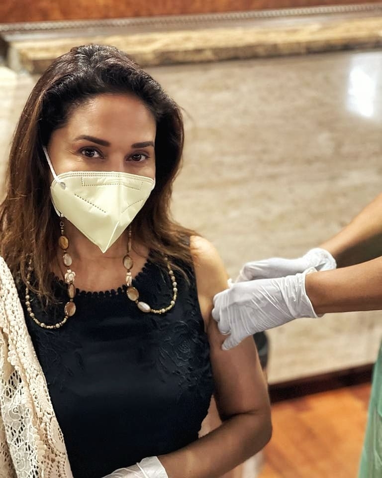 Madhuri Dixit gets her second jab of Covid vax (Photo:Instagram)