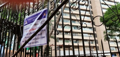 Mumbai: Bollywood actor Suneil Shetty and his family are safe as news of his building Prithvi Apartment being sealed due to COVID - 19 coming in Mumbai on Monday, July 12, 2021. (Photo : Sandeep Mahankal/ IANS)