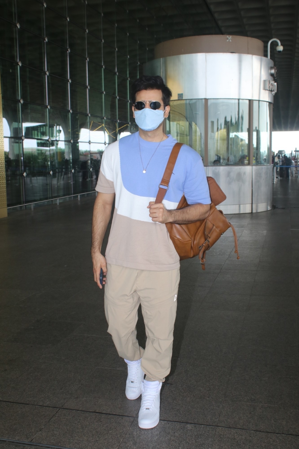 Karan Tacker Spotted At Airport Departureon 27 August,2021.(Photo: Sanjay Tiwari/IANS)