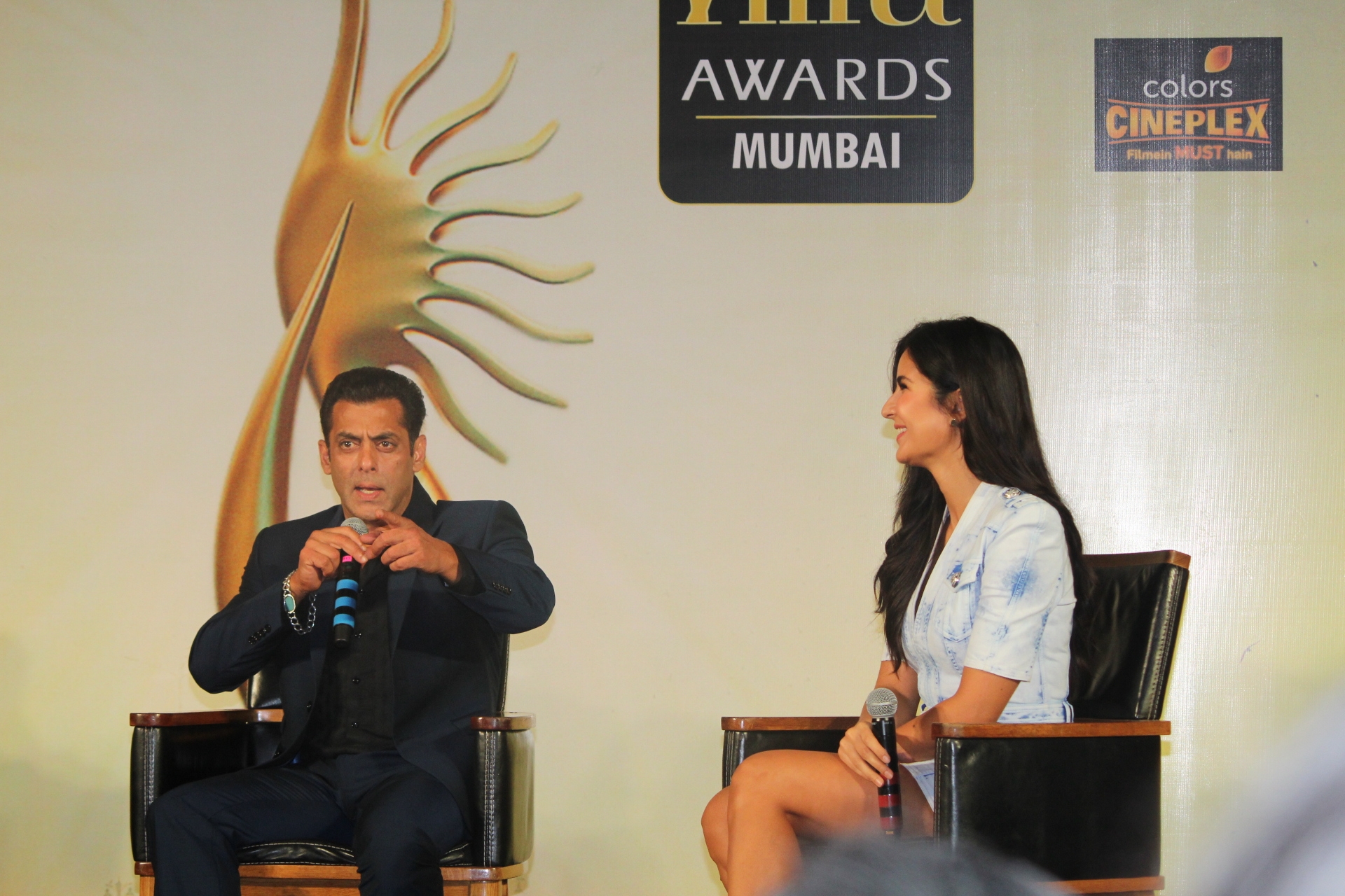 Mumbai: Actors Katrina Kaif and Salman Khan at the Indian International Film Awards (IIFA) 2019 press conference in Mumbai, on Sep 5, 2019. (Photo: IANS)
