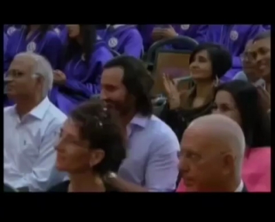 Actress Sara Ali Khan was all smiles in a throwback video while sharing the stage with Nita Ambani and Bollywood superstar Aamir Khan during her graduation ceremony, which was also attended by her parents -- actors Saif Ali Khan and Amrita Singh.