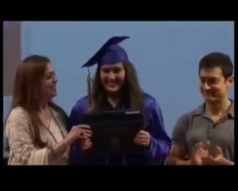 Actress Sara Ali Khan was all smiles in a throwback video while sharing the stage with Nita Ambani and Bollywood superstar Aamir Khan during her graduation ceremony, which was also attended by her parents -- actors Saif Ali Khan and Amrita Singh.