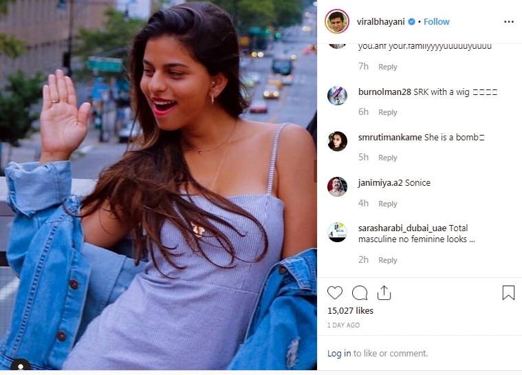 Superstar Shah Rukh Khan's daughter Suhana is yet to make her Bollywood debut but she is generally talk of the town, thanks to her viral photos and videos. In her latest photo, even though she looks cool in blue, a lot of netizens attacked her for resembling her father. They pointed out she looks like SRK's identical twin.