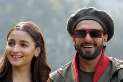 New Delhi: Actors Ranveer Singh and Alia Bhatt during a press conference regarding their upcoming film 