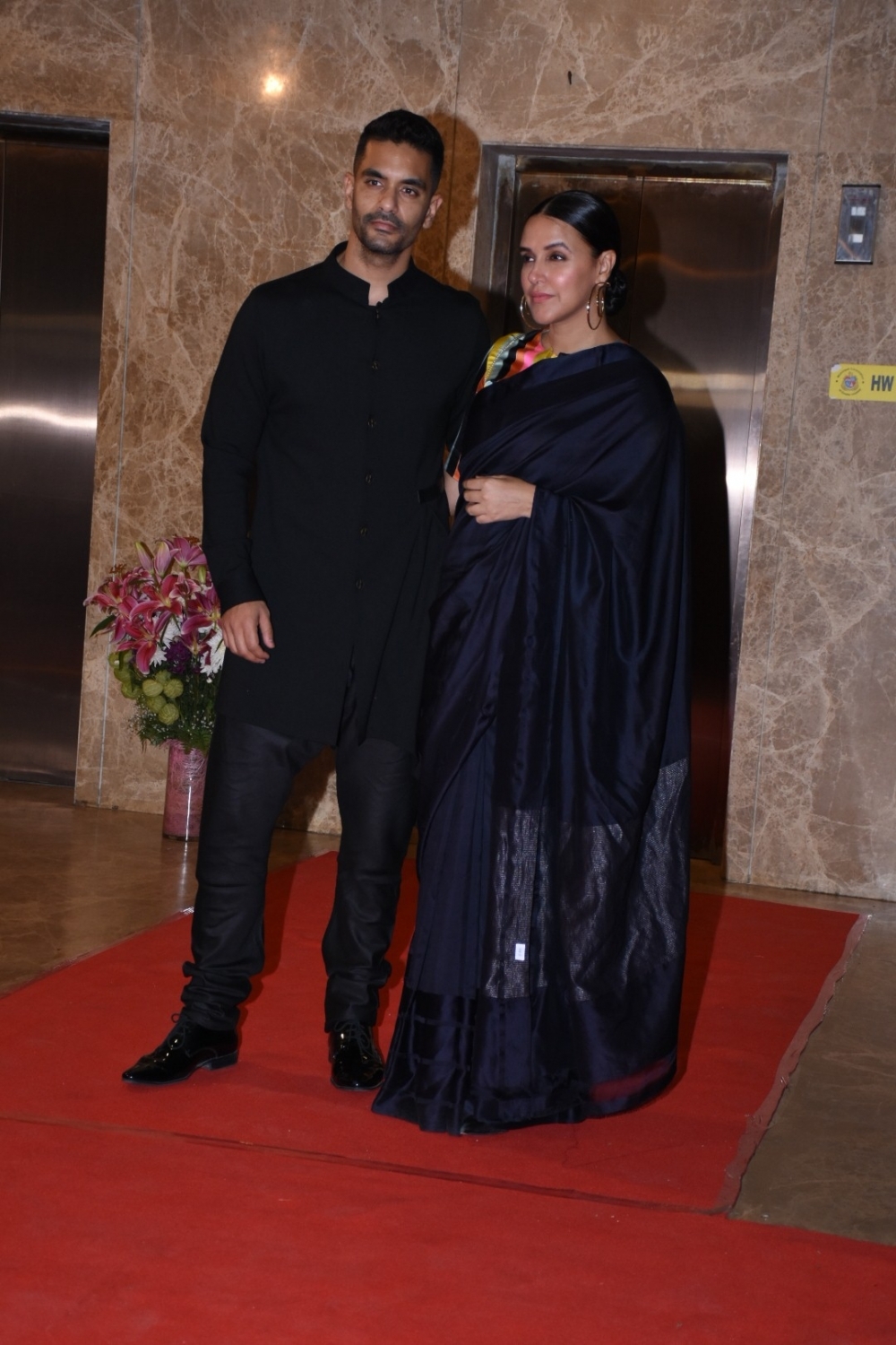 Mumbai: Actors Angad Bedi and Neha Dhupia at filmmaker Ramesh Taurani's Diwali bash in Mumbai on Oct 23, 2019. (Photo: IANS)