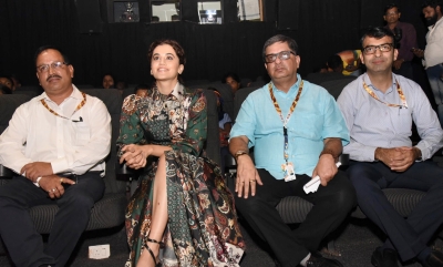 Panaji: Actress Taapsee Pannu, Festival Director Chaitanya Prasad, CEO ESG Amit Satija, at the screening of film ÃƒÂƒÃ‚Â¢ÃƒÂ‚Ã‚Â€ÃƒÂ‚Ã‚Â˜Lage Raho Munna BhaiÃƒÂƒÃ‚Â¢ÃƒÂ‚Ã‚Â€ÃƒÂ‚Ã‚Â™, during the 50th International Film Festival of India (IFFI-2019) in Panaji, Goa on Nov 23, 2019. (Photo: IANS/PIB)