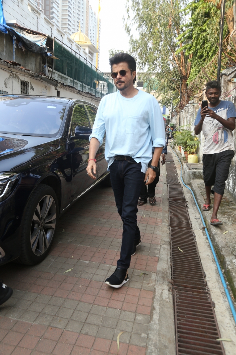 Mumbai: Actor Anil Kapoor at the funeral of Shaukat Azmi - veteran actress, wife of renowned Late Urdu poet and lyricist Kaifi Azmi and mother of actress Shabana Azmi - in Mumbai on Nov 23, 2019. (Photo: IANS)