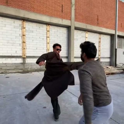 Bollywood action hero Tiger Shroff recreated a scene from the famous film 