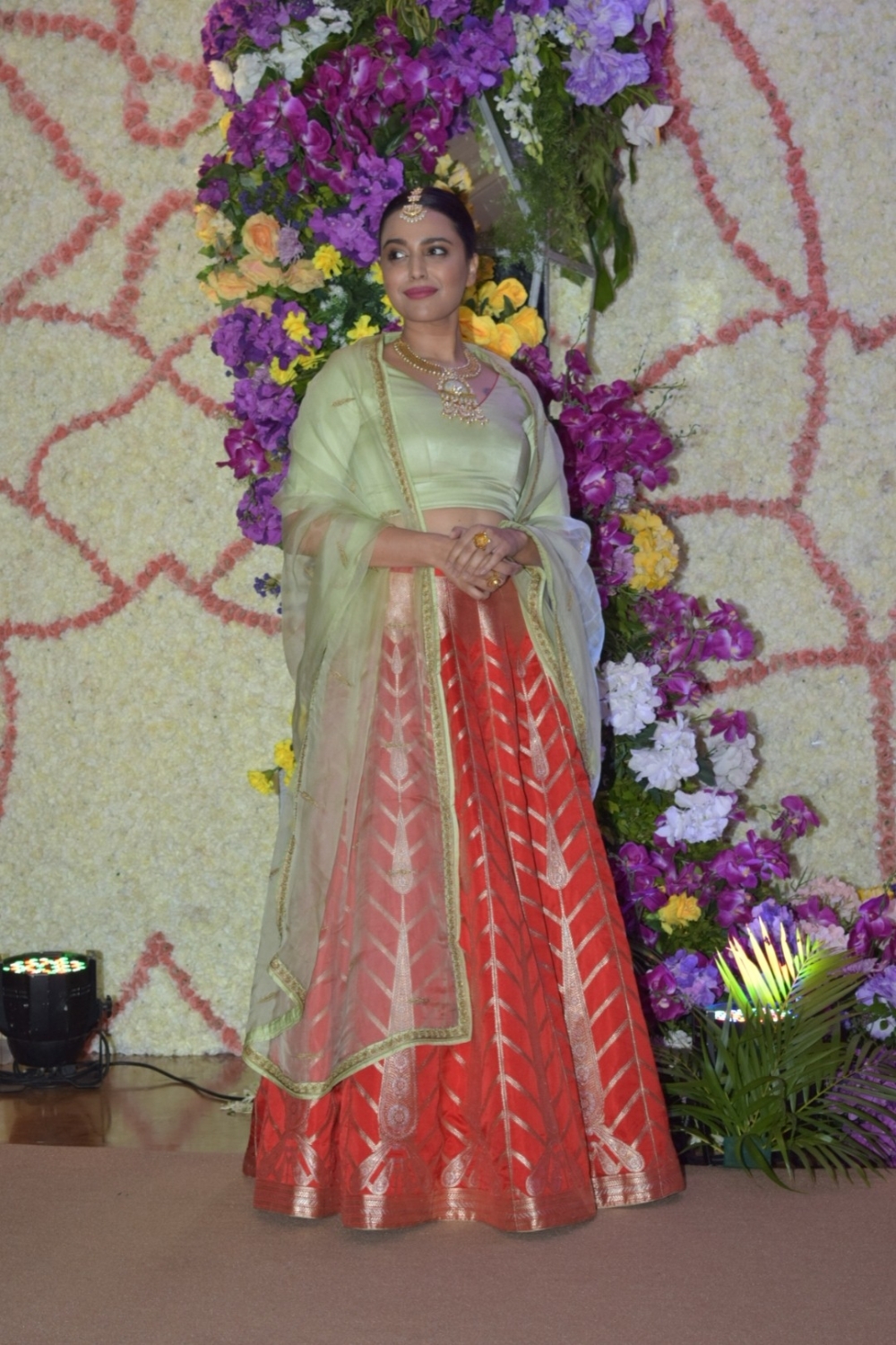 Mumbai: Actor Swara Bhaskar at the wedding reception of filmmaker Sooraj Barjatya's son Devaansh Barjatya in Mumbai on Nov 29, 2019. (Photo: IANS)