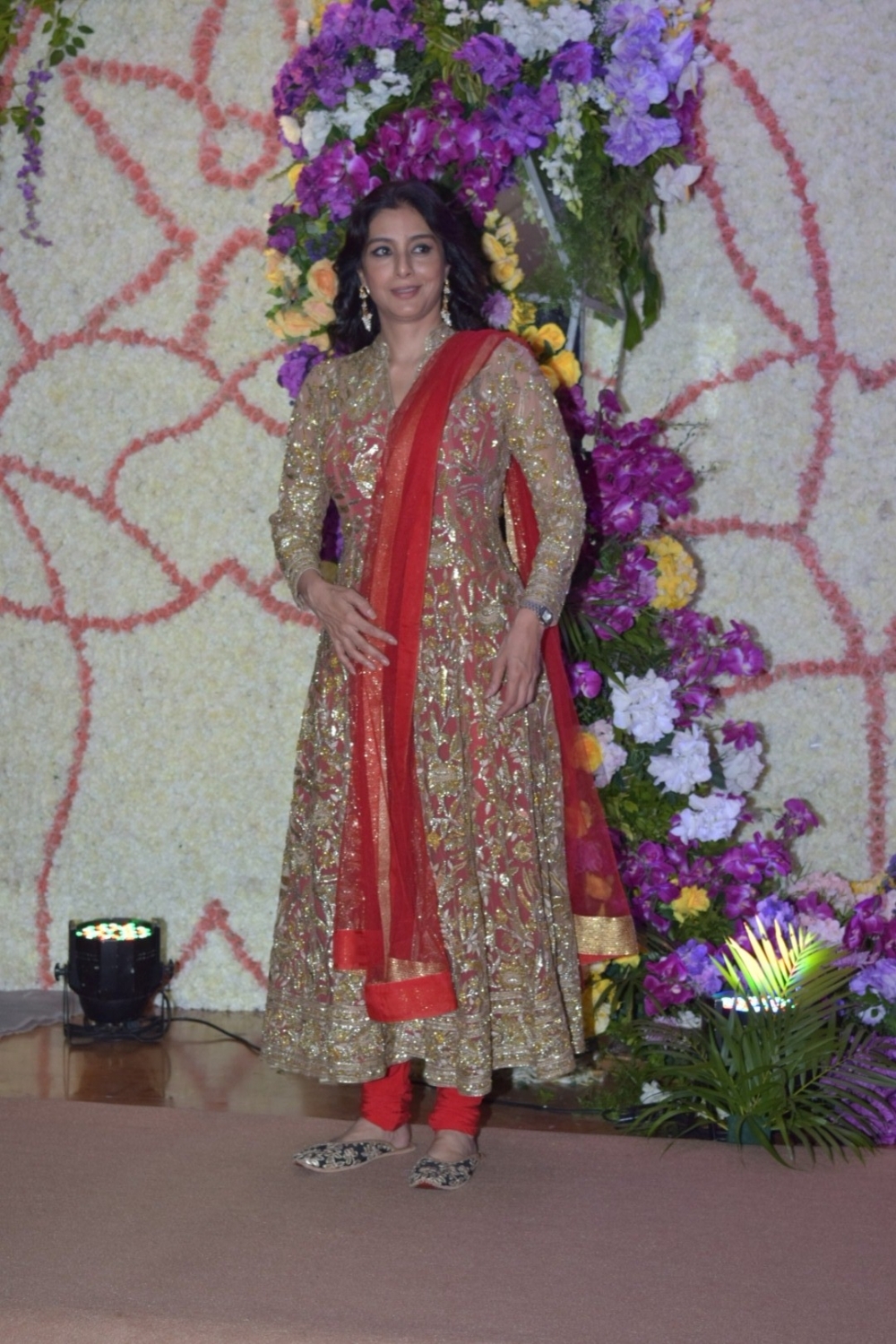 Mumbai: Actress Tabu at the wedding reception of filmmaker Sooraj Barjatya's son Devaansh Barjatya in Mumbai on Nov 29, 2019. (Photo: IANS)