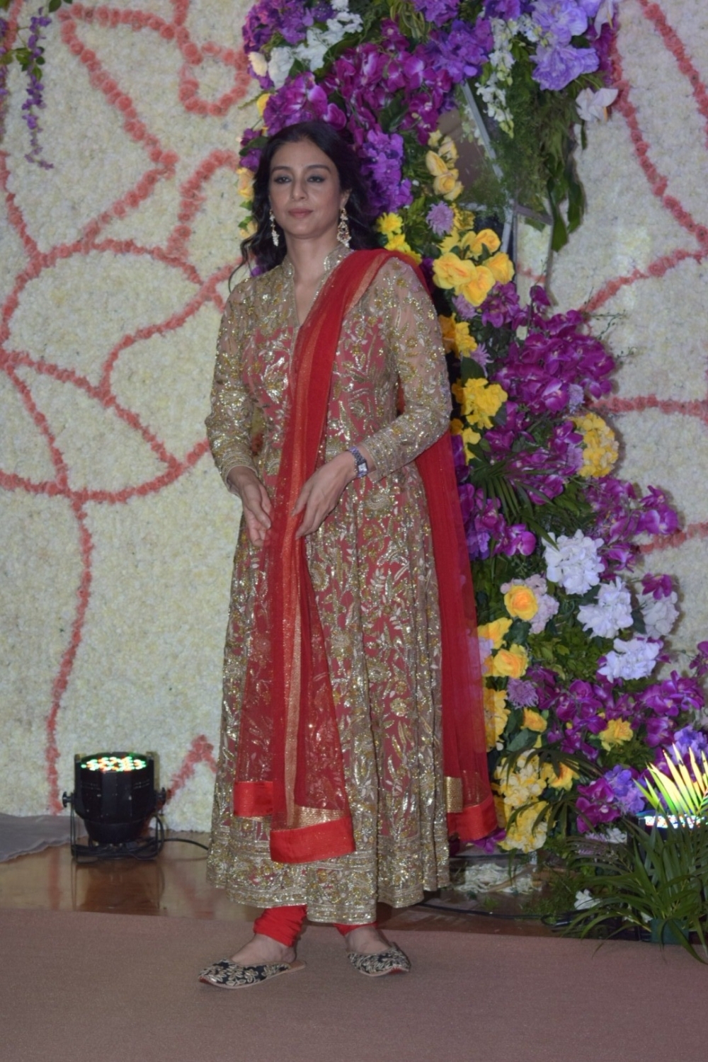 Mumbai: Actress Tabu at the wedding reception of filmmaker Sooraj Barjatya's son Devaansh Barjatya in Mumbai on Nov 29, 2019. (Photo: IANS)