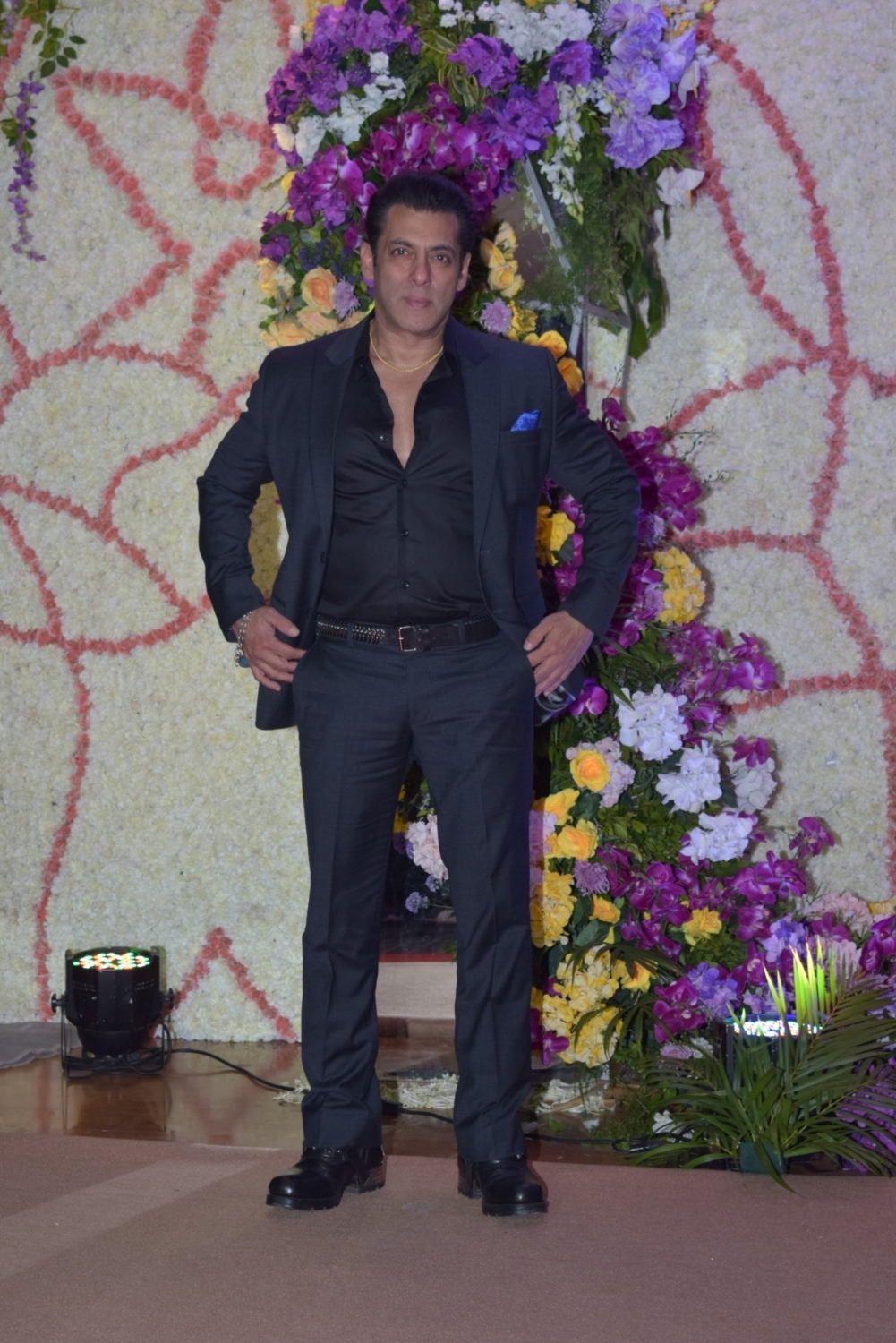 Mumbai: Actor Salman Khan at the wedding reception of filmmaker Sooraj Barjatya's son Devaansh Barjatya in Mumbai on Nov 29, 2019. (Photo: IANS)