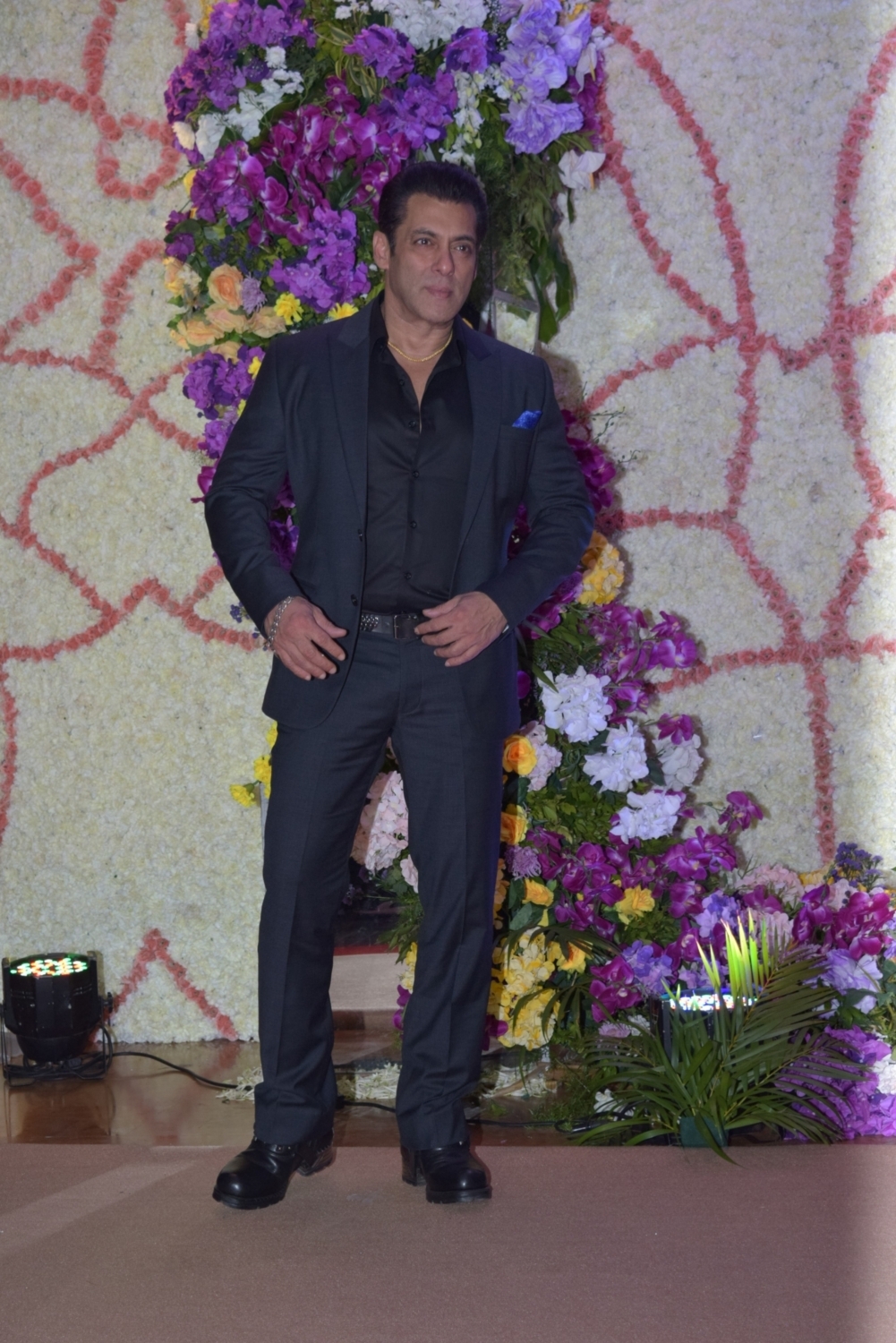 Mumbai: Actor Salman Khan at the wedding reception of filmmaker Sooraj Barjatya's son Devaansh Barjatya in Mumbai on Nov 29, 2019. (Photo: IANS)