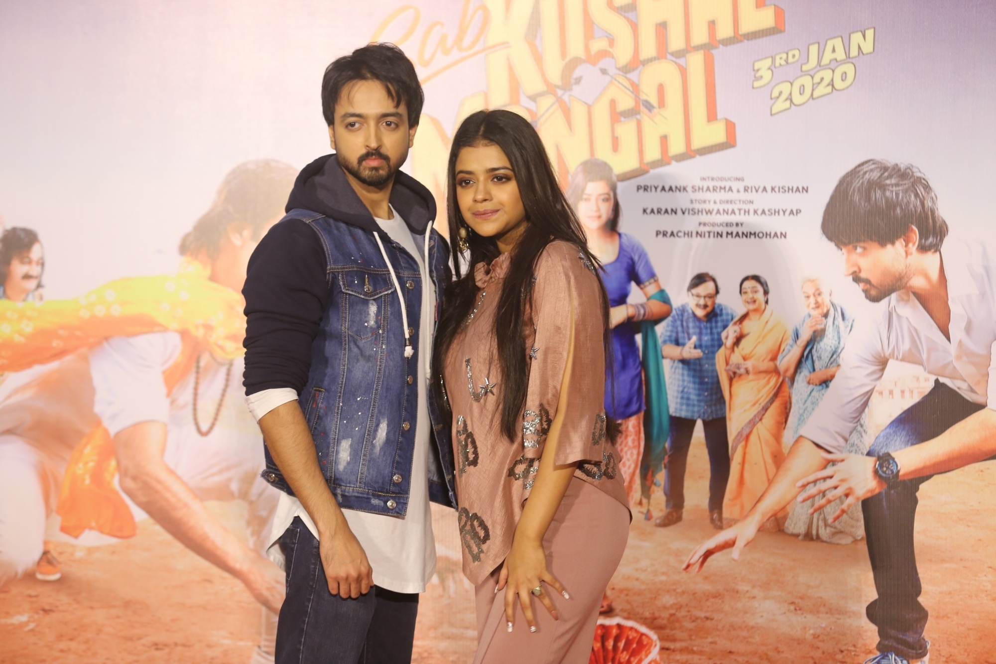 Mumbai: Actors Priyank Sharma and Riva Kishan at the trailer launch of film "Sab Kushal Mangal" in Mumbai on Dec 3, 2019. (Photo: IANS)