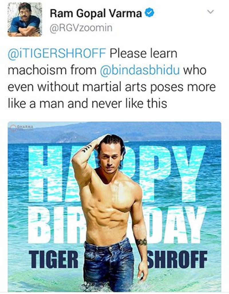 RGV's 3rd Tweet on Tiger Shroff