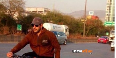 Snapped: Salman Khan Riding A Bicycle In Panvel