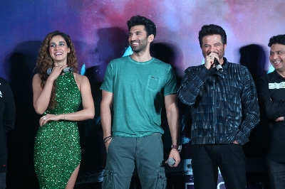 Mumbai: Actors Disha Patani, Aditya Roy Kapoor and Anil Kapoor at the trailer launch of their upcoming film "Malang" in Mumbai on Jan 6, 2020. (Photo: IANS)