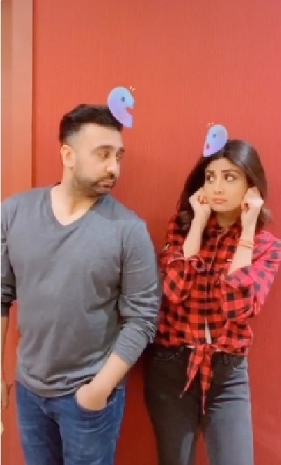 Actress Shilpa Shetty with her husband Raj Kundra.