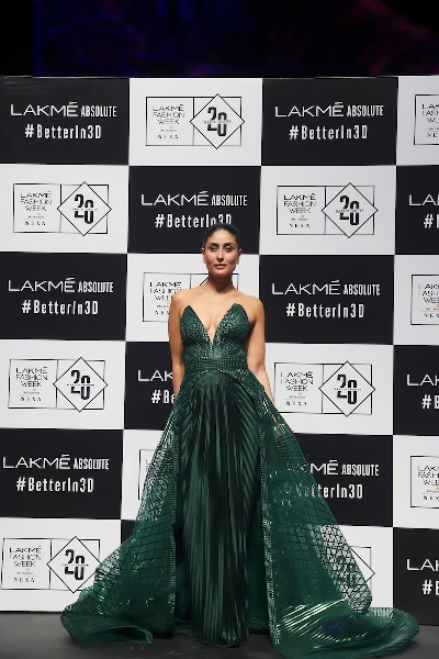 Mumbai: Actress, Lakme Brand Ambassador and showstopper for fashion designer Amit Aggarwal, Kareena Kapoor Khan at the Lakme Fashion Week Summer/Resort 2020 grand finale, in Mumbai. (Photo: IANS)