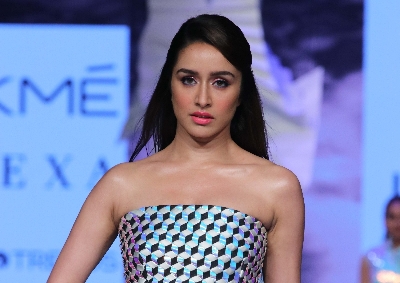 Mumbai: Actress Shraddha Kapoor walks the ramp showcasing the collection of Rielan by fashion designers Pankaj And Nidhi on Day 5 of the Lakme Fashion Week Summer/Resort 2020, in Mumbai on Feb 15, 2020. (Photo: IANS)