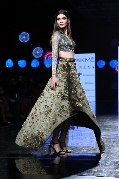 Mumbai: Actress Diana Penty walks the ramp for fashion designers Shivan & Narresh on Day 4 of the Lakme Fashion Week Summer/Resort 2020, in Mumbai on Feb 14, 2020. (Photo: IANS)