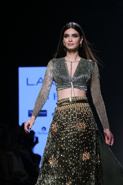 Mumbai: Actress Diana Penty walks the ramp for fashion designers Shivan & Narresh on Day 4 of the Lakme Fashion Week Summer/Resort 2020, in Mumbai on Feb 14, 2020. (Photo: IANS)