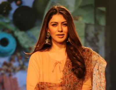 Mumbai: Actress Hansika Motwani at Lakme Fashion Week Summer/Resort 2020, in Mumbai on Feb 13, 2020. (Photo: IANS)
