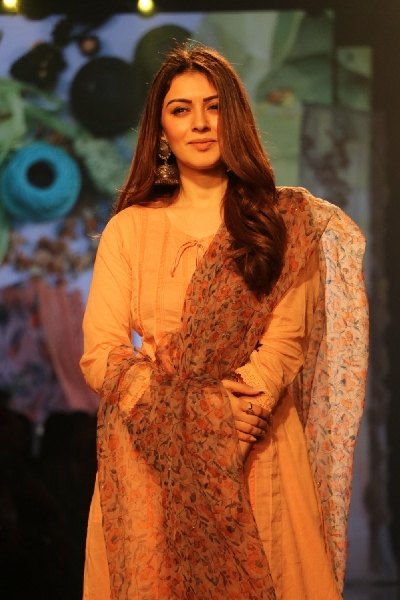 Mumbai: Actress Hansika Motwani at Lakme Fashion Week Summer/Resort 2020, in Mumbai on Feb 13, 2020. (Photo: IANS)