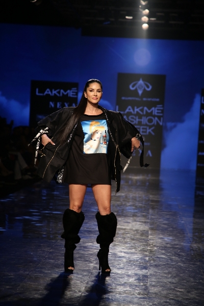 Mumbai: Actress Sunny Leone showcases the creation of fashion designer Swapnil Shinde on Day 2 of the Lakme Fashion Week Summer/Resort 2020, in Mumbai on Feb 12, 2020. (Photo: IANS)