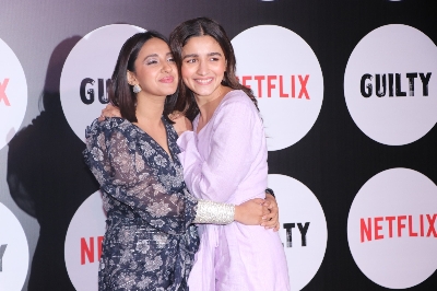 Mumbai: Actors Akansha Ranjan and Alia Bhatt at the screening of the upcoming web film "Guilty" in Mumbai on March 4, 2020. (Photo: IANS)