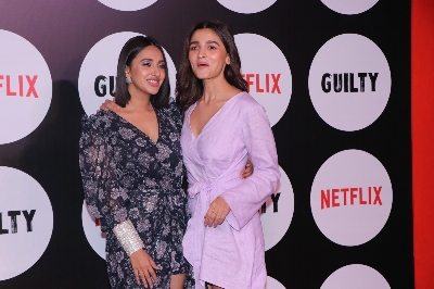 Mumbai: Actors Akansha Ranjan and Alia Bhatt at the screening of the upcoming web film "Guilty" in Mumbai on March 4, 2020. (Photo: IANS)