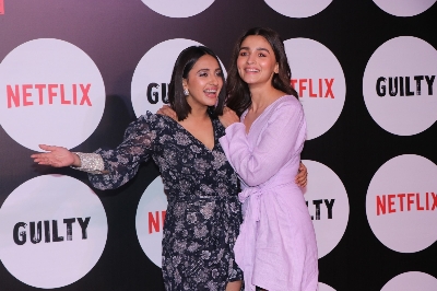 Mumbai: Actors Akansha Ranjan and Alia Bhatt at the screening of the upcoming web film "Guilty" in Mumbai on March 4, 2020. (Photo: IANS)