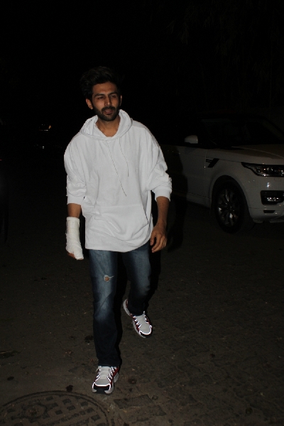 Mumbai: Actor Kartik Aaryan at the screening of the upcoming film "Angrezi Medium" in Mumbai on March 8, 2020. (Photo: IANS)