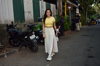 Mumbai: Actress Nushrat Bharucha seen at Mumbai's Juhu on March 8, 2020. (Photo: IANS)