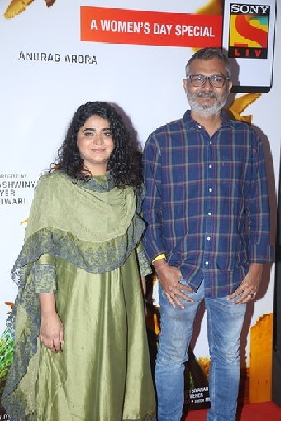 Mumbai: Directors Ashwiny Iyer Tiwari and Nitesh Tiwari at the screening of their upcoming short film "Ghar Ki Murgi" in Mumbai on March 4, 2020. (Photo: IANS)