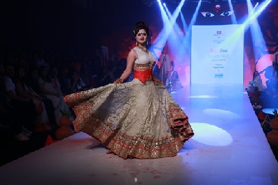 Mumbai: Actress Rashami Desai showcases the creation of fashion designer Rohit Verma at the Bombay Times Fashion Week in Mumbai on March 13, 2020. (Photo: IANS)