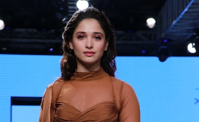 Mumbai: Actress Tamannaah Bhatia walks the ramp on Day 2 of the Bombay Times Fashion Week 2020, in Mumbai on March 14, 2020. (Photo: IANS)